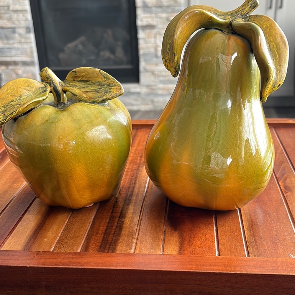 MCM Large Yellow Green Ceramic Fruit Set